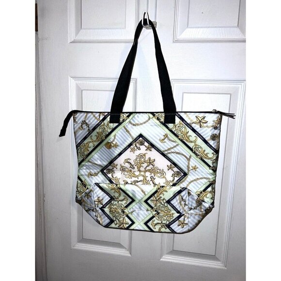 NWOT VICTORIA'S SECRET Insulated Cooler Tote Bag Zip Top Nautical Beach Themed - Picture 8 of 16